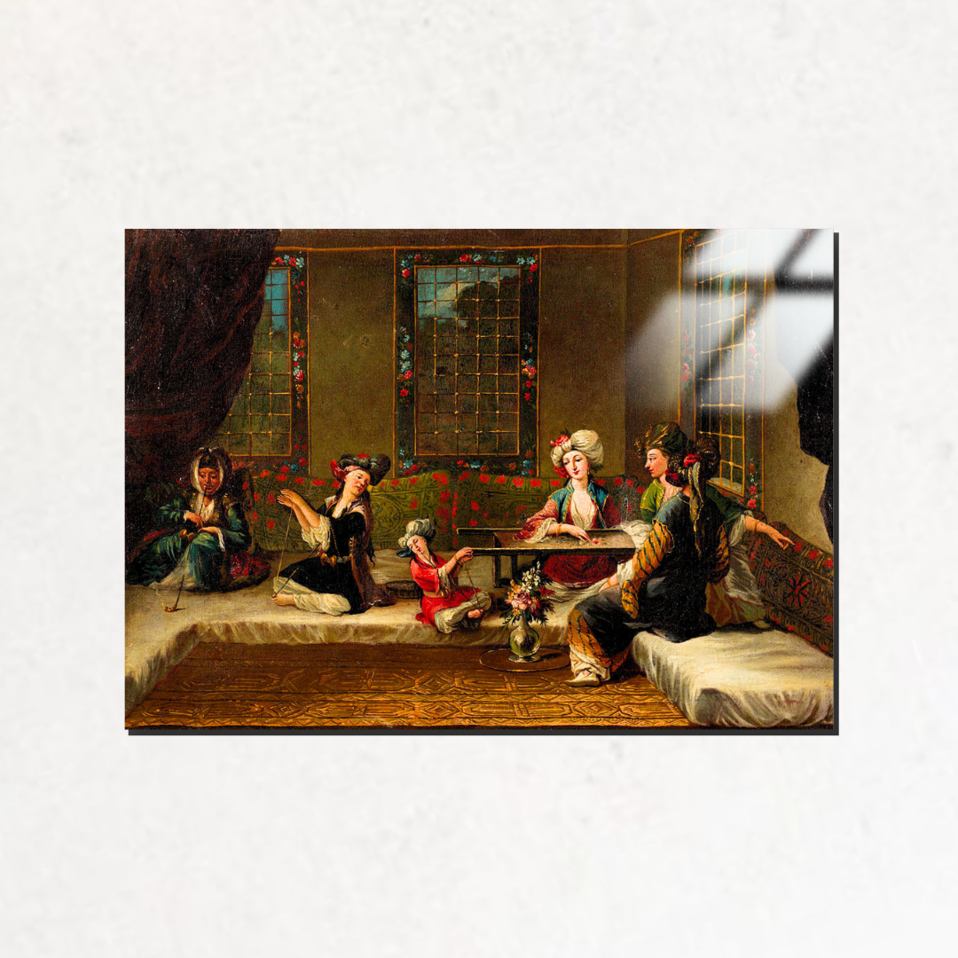 Nakış İşleyen Kadınlar (Women Embroidering) - The Vanmour School - Metal Poster & Tablo