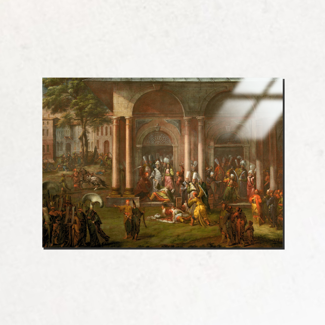 Patrona Halil ve Asi Yoldaşlarının Öldürülmesi (The Murder of Patrona Halil and his Fellow Rebels) - Jean Baptiste Vanmour - Metal Poster & Tablo