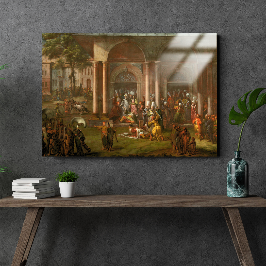 Patrona Halil ve Asi Yoldaşlarının Öldürülmesi (The Murder of Patrona Halil and his Fellow Rebels) - Jean Baptiste Vanmour - Metal Poster & Tablo