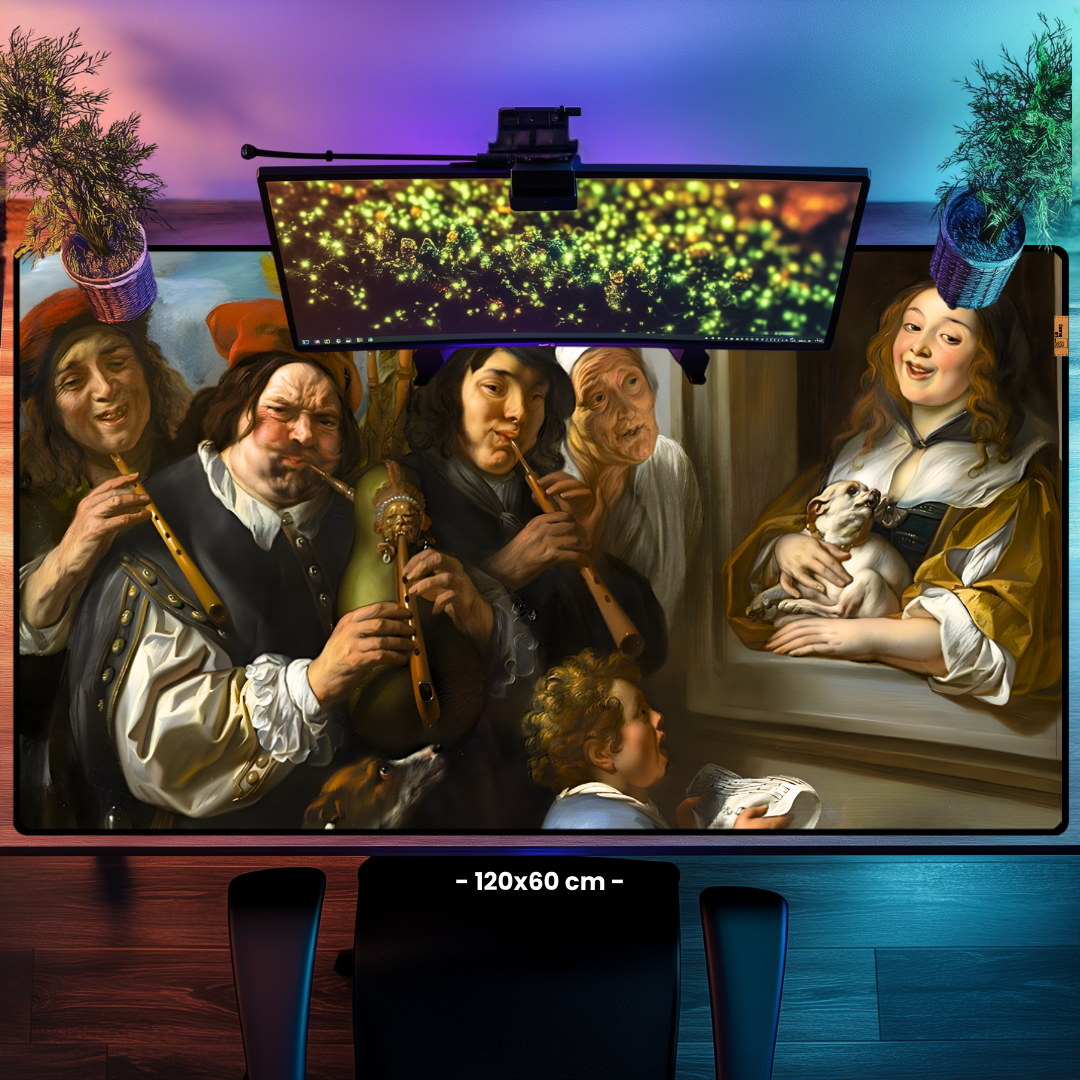Ambulant Müzisyenleri ya da Serenat (Ambulant Musicians or the Serenade) - Jacob Jordaens - Mouse Pad & Masa Matı