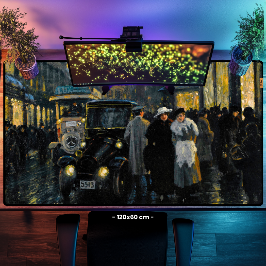 Bulvarda Akşam (An Evening Stroll on the Boulevard) - Paul Gustave Fischer - Mouse Pad & Masa Matı