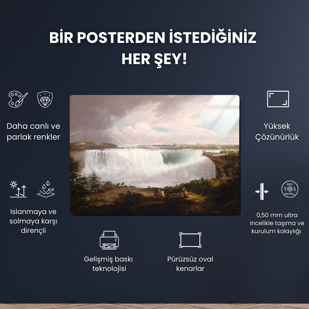 Büyük At Nalı Şelalesi, Niagara (The Great Horseshoe Fall Niagara) - Alvan Fischer - Metal Poster & Tablo