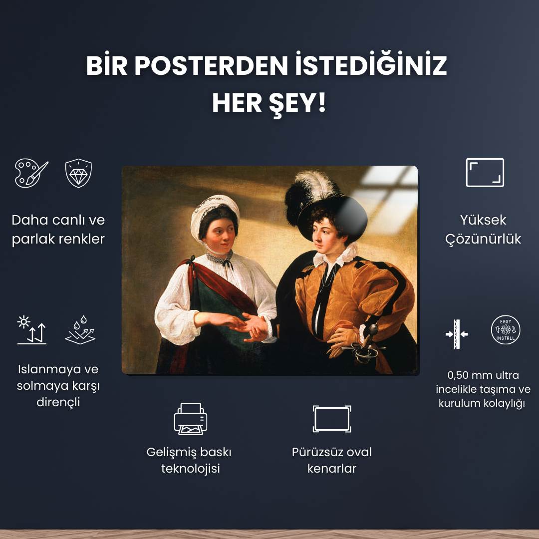 Falcı ( Fortune Teller) - Michelangelo Caravaggio - Metal Poster & Tablo