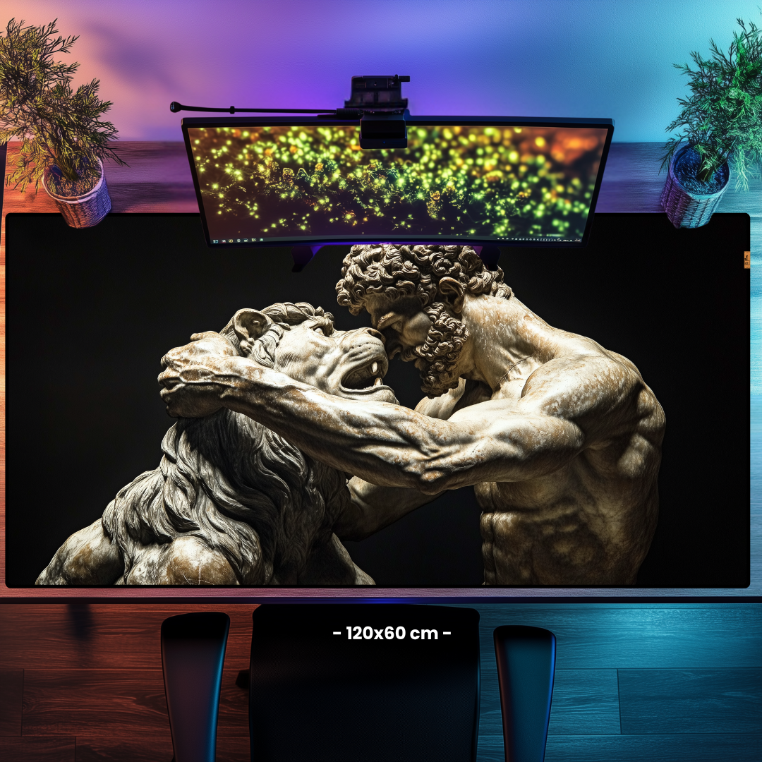 Herkül Nemea Aslanıyla Güreşirken - Mouse Pad & Masa Matı