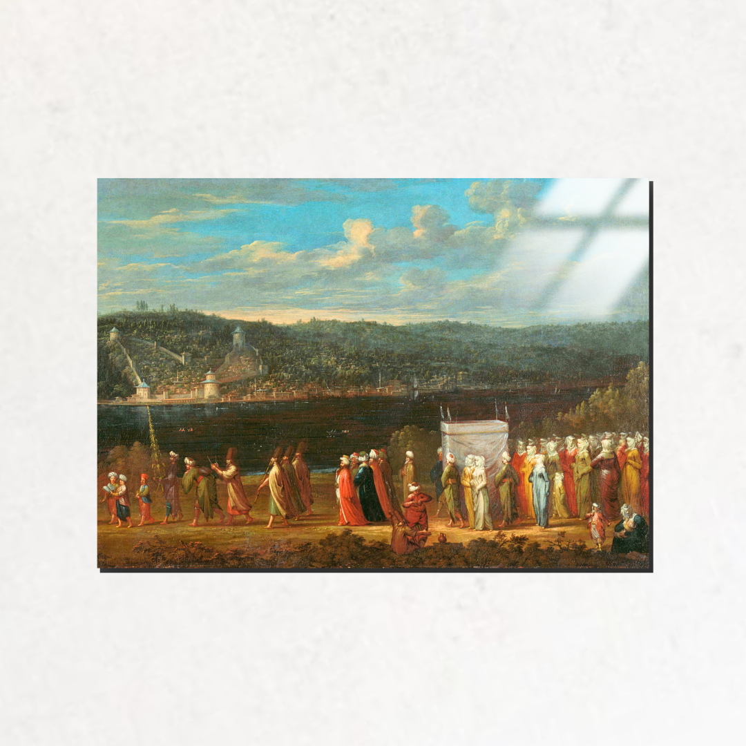 Boğaz'da Düğün Alayı (Wedding procession on the Bosphorus) - Jean Baptiste Vanmour - Metal Poster & Tablo