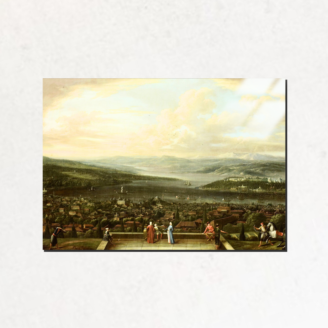 Pera'daki Hollanda Büyükelçiliği'nden İstanbul Manzarası (View of Istanbul from the Dutch Embassy at Pera) - Jean Baptiste Vanmour - Metal Poster & Tablo