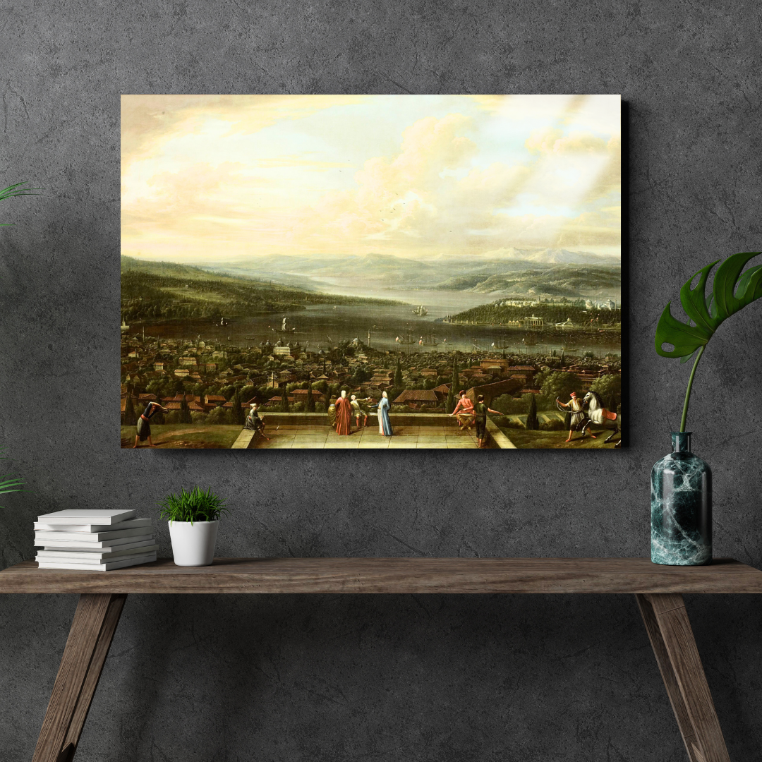 Pera'daki Hollanda Büyükelçiliği'nden İstanbul Manzarası (View of Istanbul from the Dutch Embassy at Pera) - Jean Baptiste Vanmour - Metal Poster & Tablo