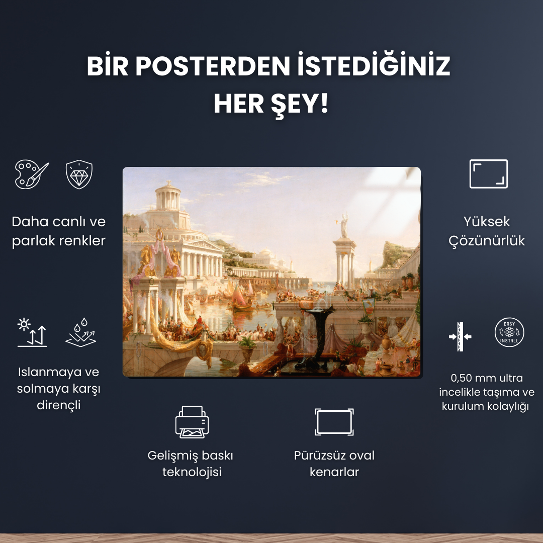İmparatorluğun Rotası Tüketim (The Course of the Empire The Consummation) - Cole Thomas - Metal Poster & Tablo