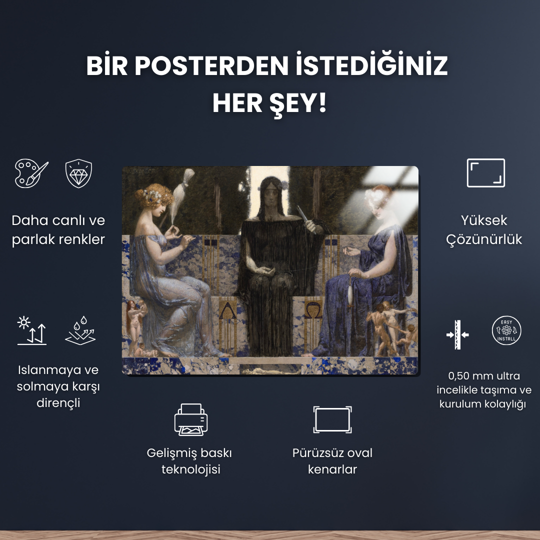 Kader Tanrıçaları (The Three Fates) - Alexander Rothaug - Metal Poster & Tablo
