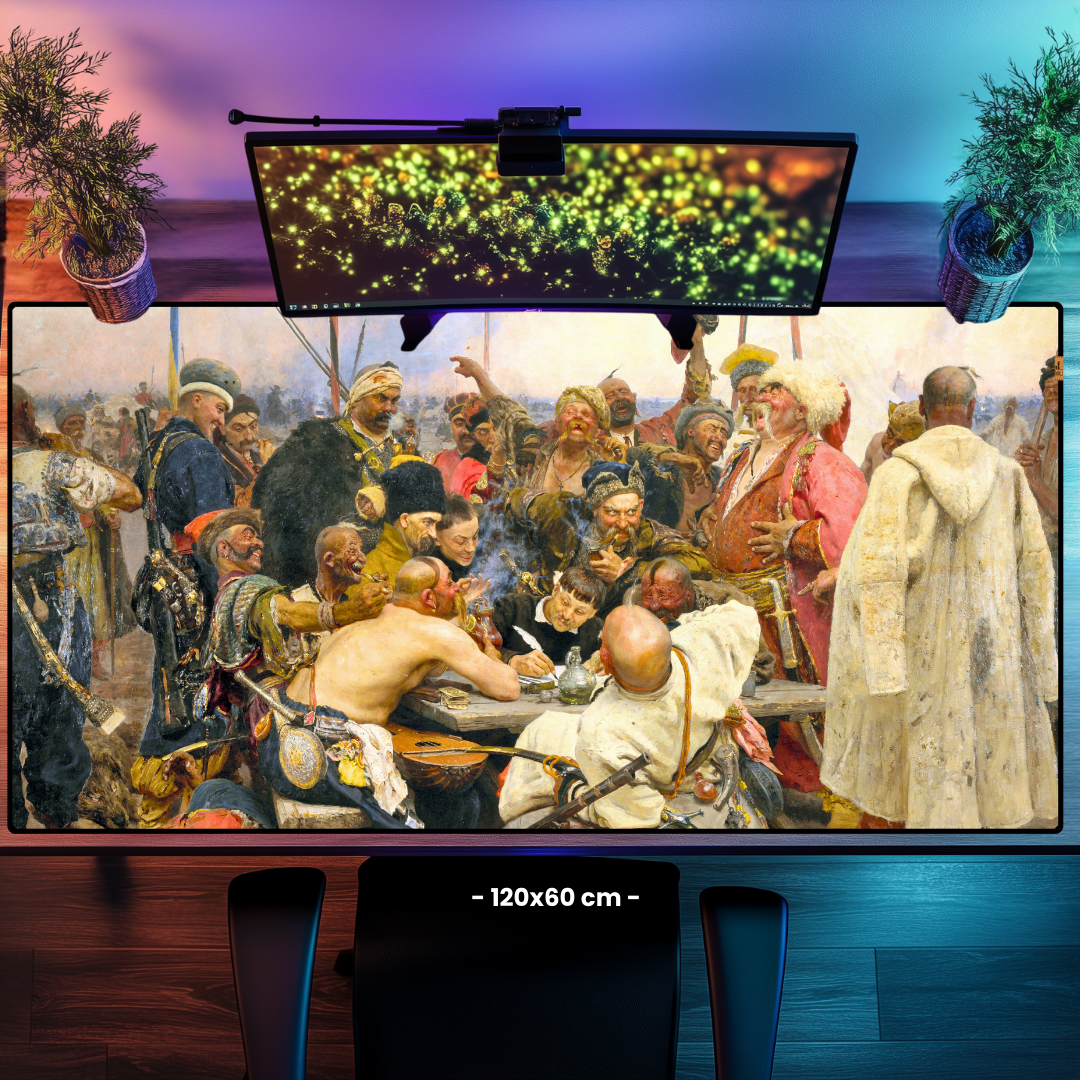 Türk Sultanına Mektup Yazan Zaporojya Kazakları (Reply of the Zaporozhian Cossacks) - Ilya Repin - Mouse Pad & Masa Matı