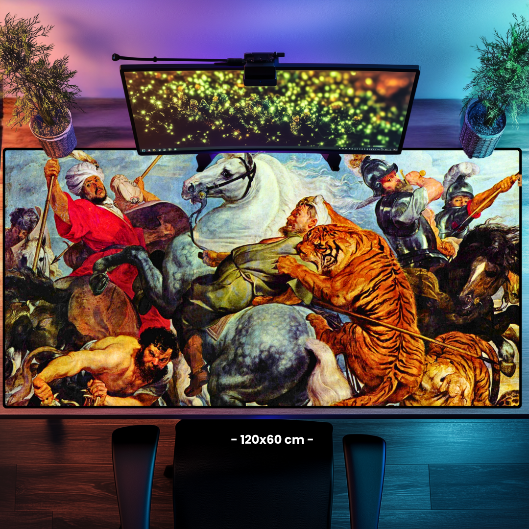 Kaplan Avı (The Tiger Hunt) - Peter Paul Rubens - Mouse Pad & Masa Matı