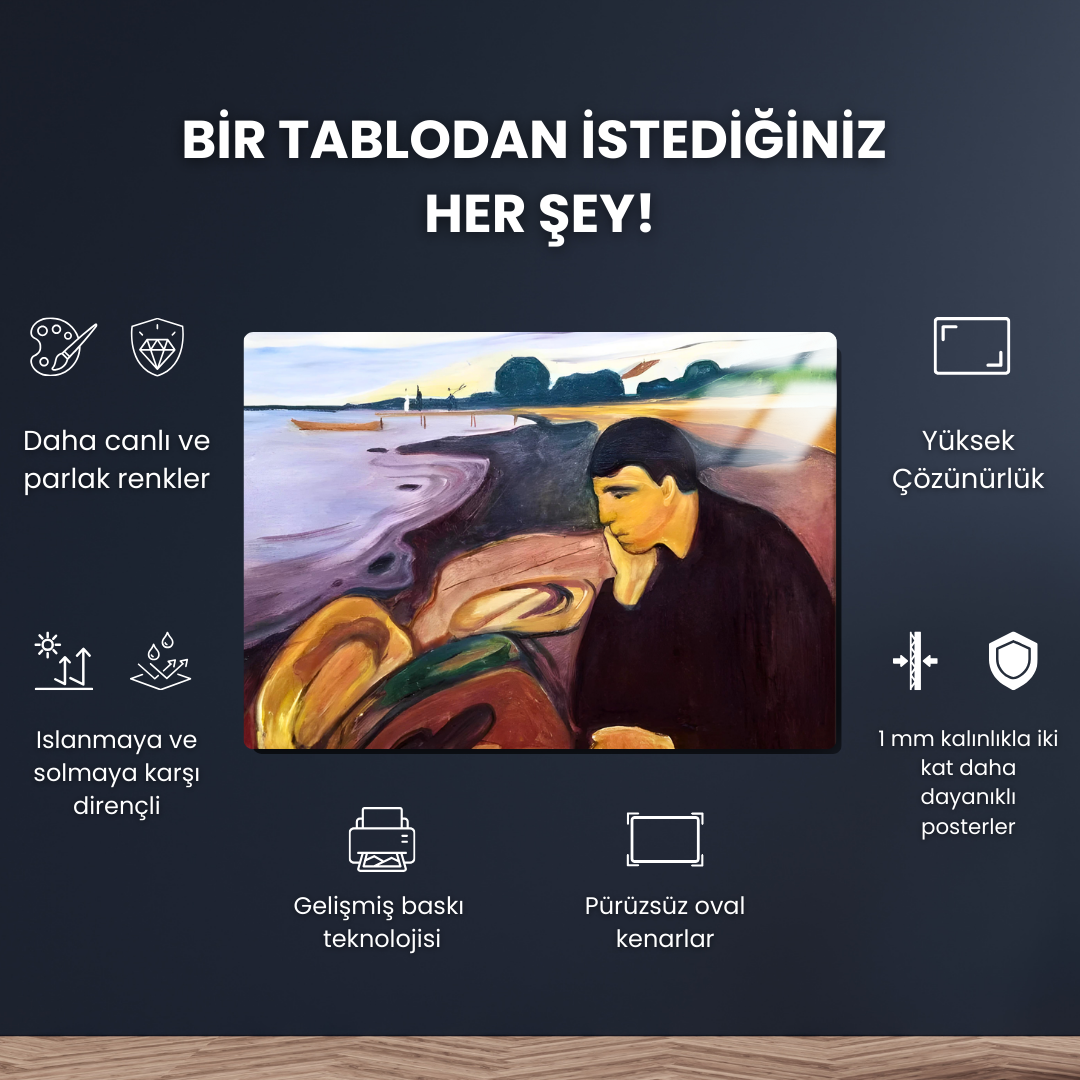 Melankoli (Melancholy) - Edvard Munch - Metal Poster & Tablo