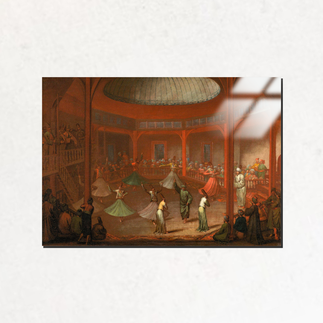 Mevlevi Dervişler (Whirling Dervishes) - Jean Baptiste Vanmour - Metal Poster & Tablo