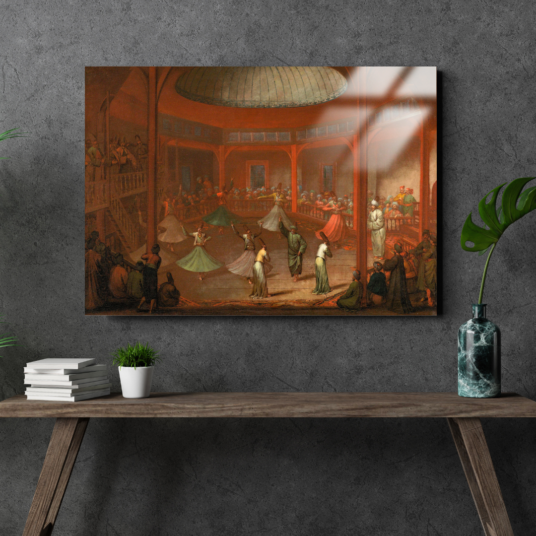Mevlevi Dervişler (Whirling Dervishes) - Jean Baptiste Vanmour - Metal Poster & Tablo