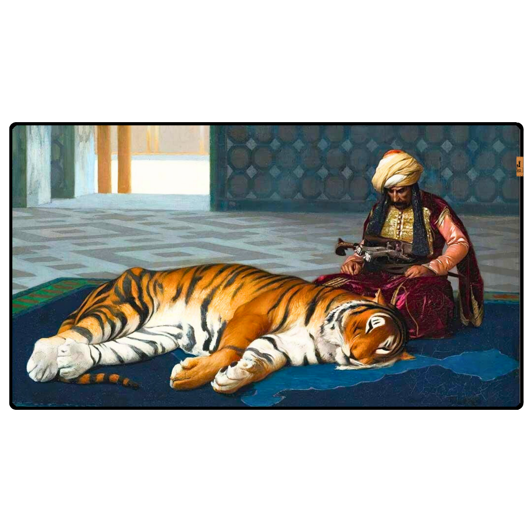 Kaplan ve Muhafız (The Tiger And The Guardian) - Jean Leon Gerome - Mouse Pad & Masa Matı