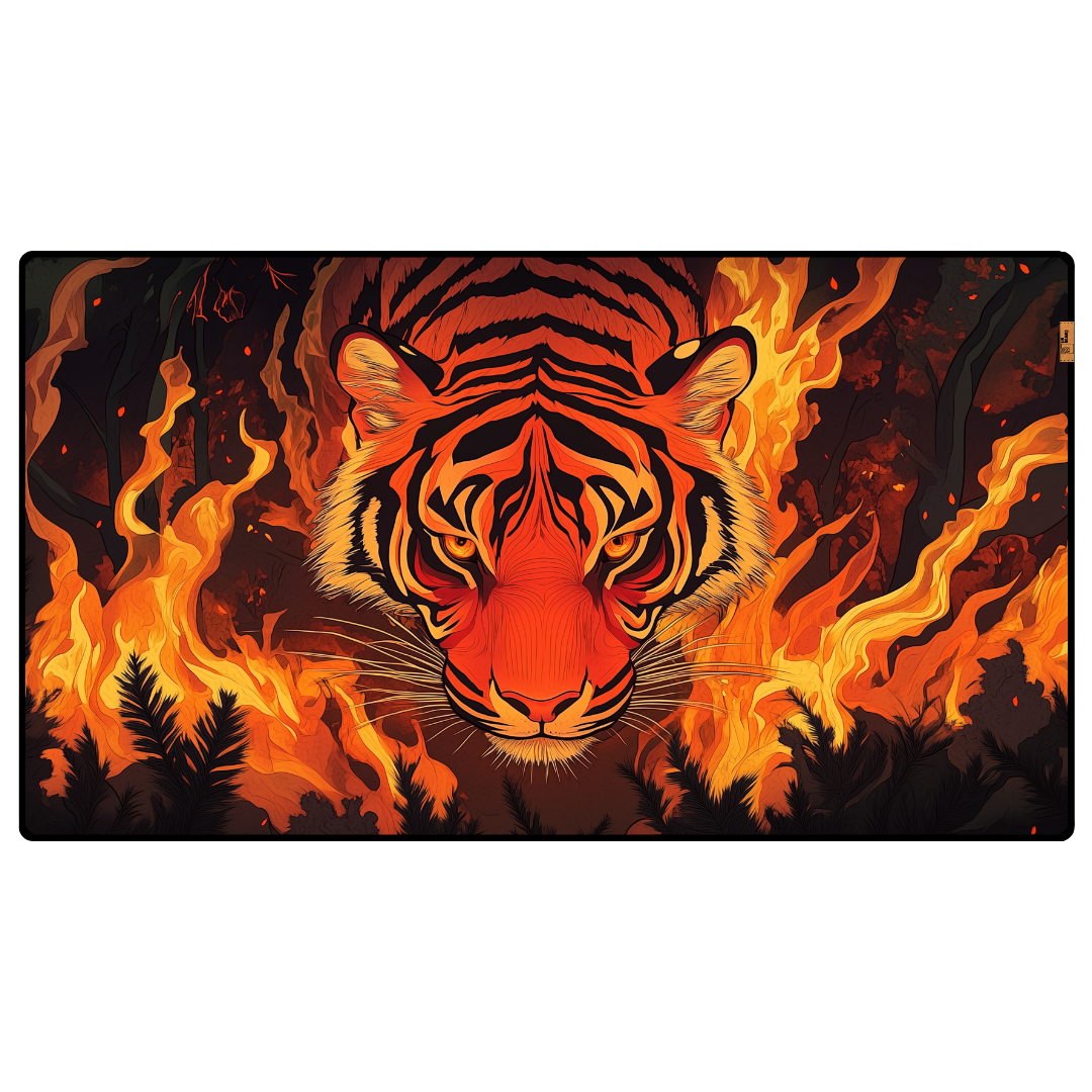 Alevler Arasında Kaplan - Mouse Pad & Masa Matı