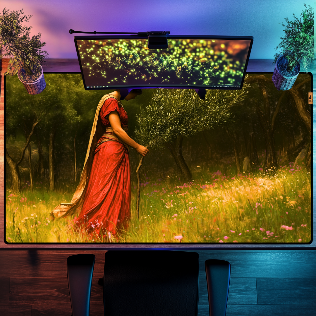Athena Zeytin Ağacını Dikerken - Mouse Pad & Masa Matı