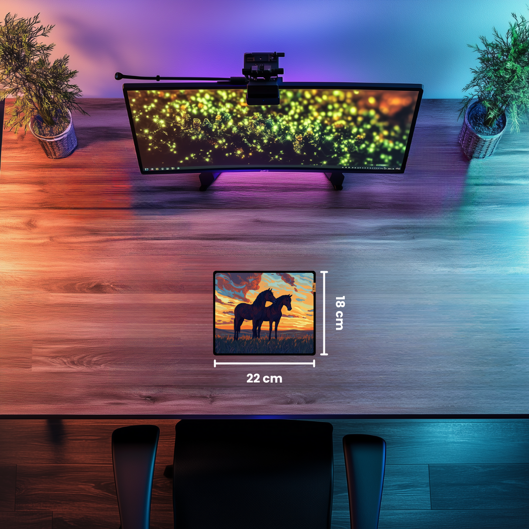 Gün Batımında Atlar - Mouse Pad & Masa Matı