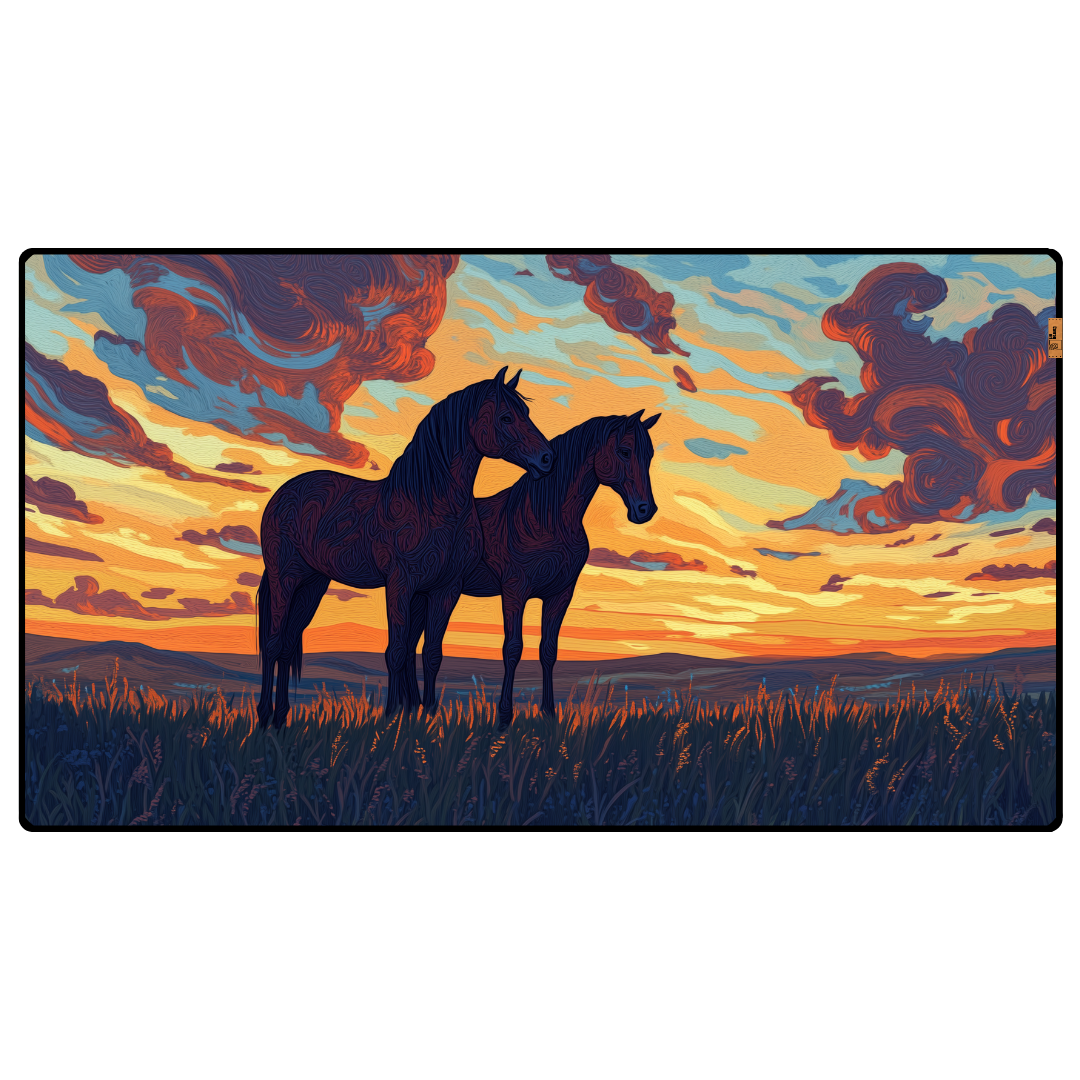 Gün Batımında Atlar - Mouse Pad & Masa Matı