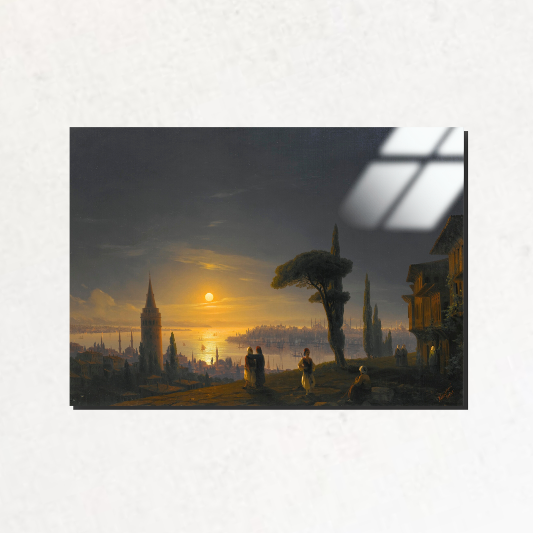 Ay Işığında Galata Kulesi (The Galata Tower by Moonlight) - İvan Ayvazovski - Metal Poster & Tablo