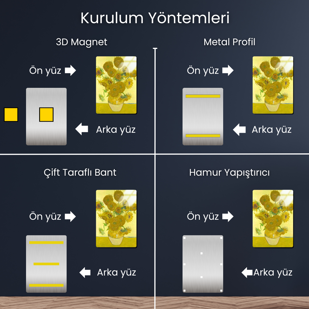 Ayçiçekleri (Sunflowers) - Vincent van Gogh - Metal Poster & Tablo