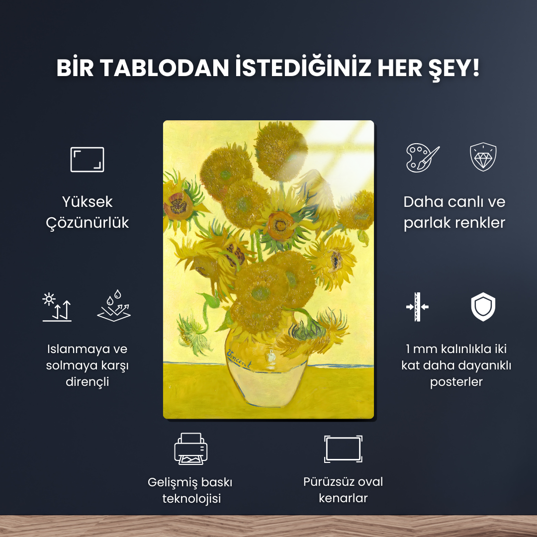 Ayçiçekleri (Sunflowers) - Vincent van Gogh - Metal Poster & Tablo