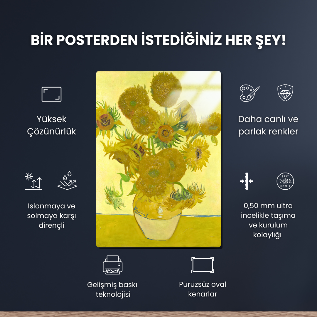 Ayçiçekleri (Sunflowers) - Vincent van Gogh - Metal Poster & Tablo