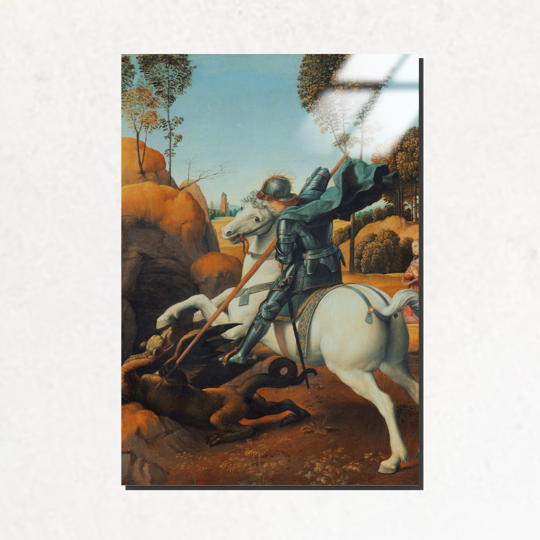 Aziz George ve Ejderha (Saint George and the Dragon) - Raphael - Metal Poster & Tablo