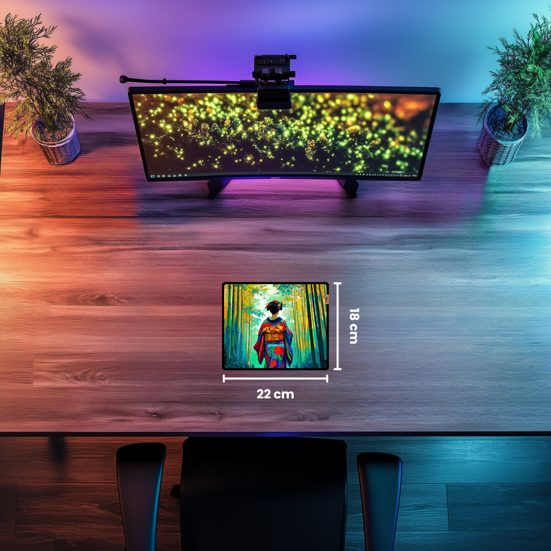 Bambu Korusunda Kadın - Mouse Pad & Masa Matı