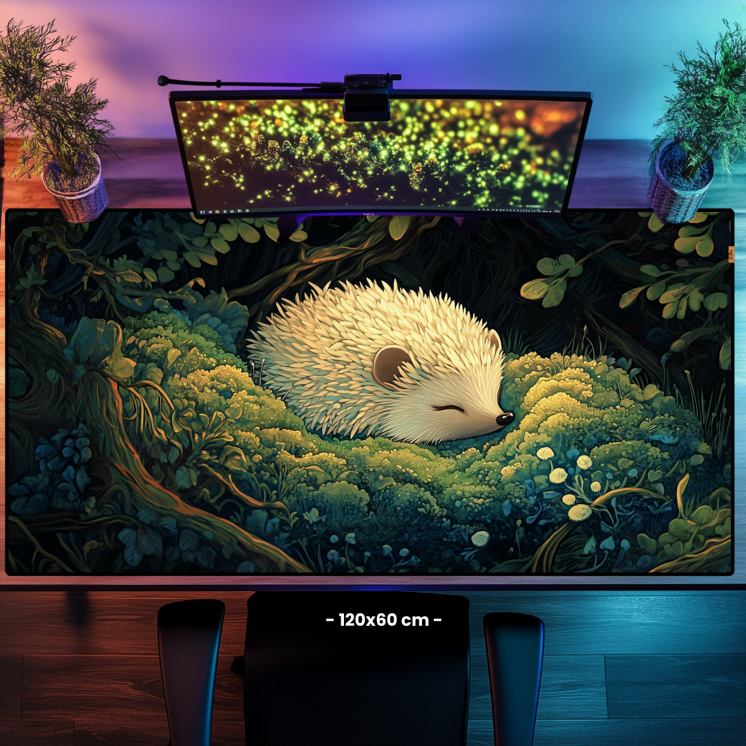 Beyaz Kirpi - Mouse Pad & Masa Matı