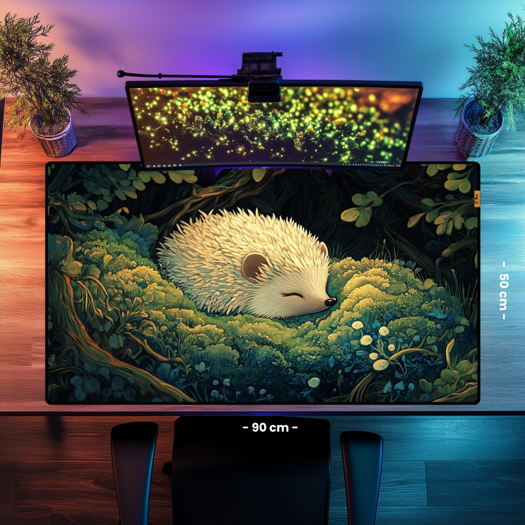 Beyaz Kirpi - Mouse Pad & Masa Matı
