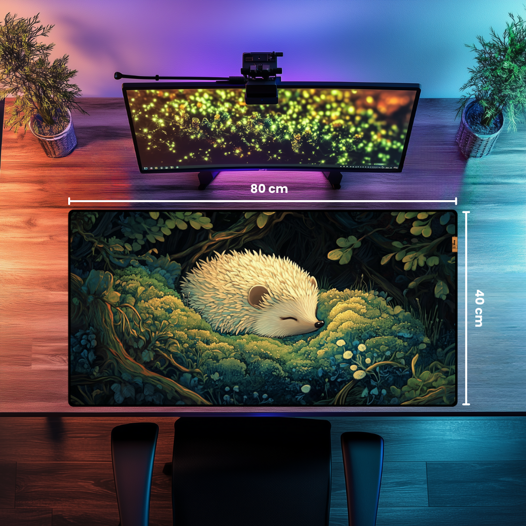 Beyaz Kirpi - Mouse Pad & Masa Matı