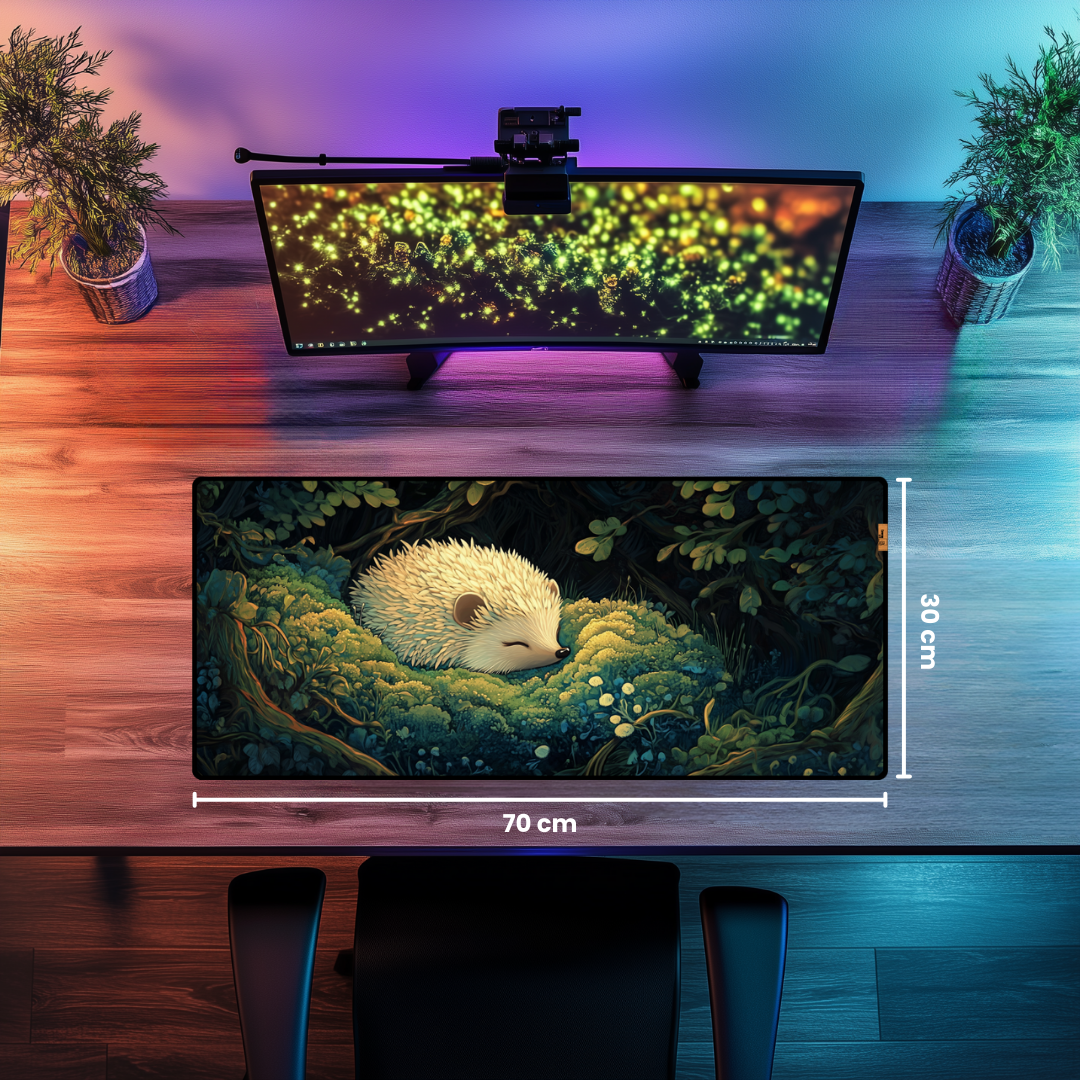 Beyaz Kirpi - Mouse Pad & Masa Matı
