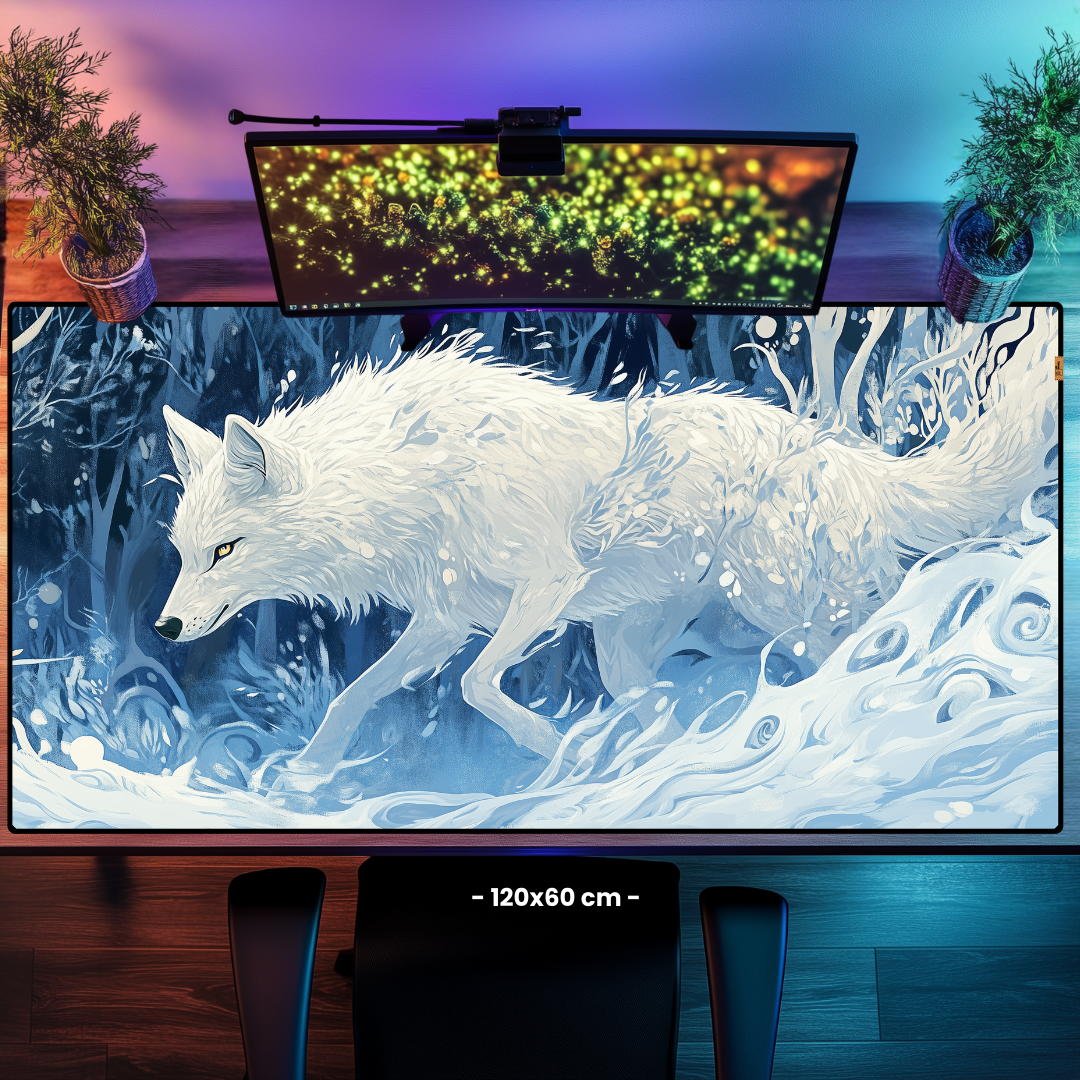 Beyaz Kurt - Mouse Pad & Masa Matı