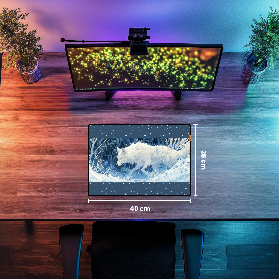 Beyaz Kurt - Mouse Pad & Masa Matı