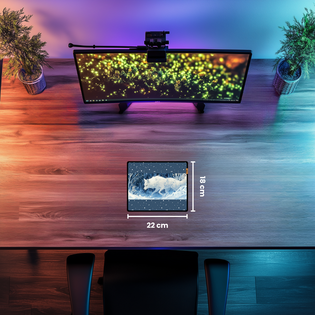 Beyaz Kurt - Mouse Pad & Masa Matı