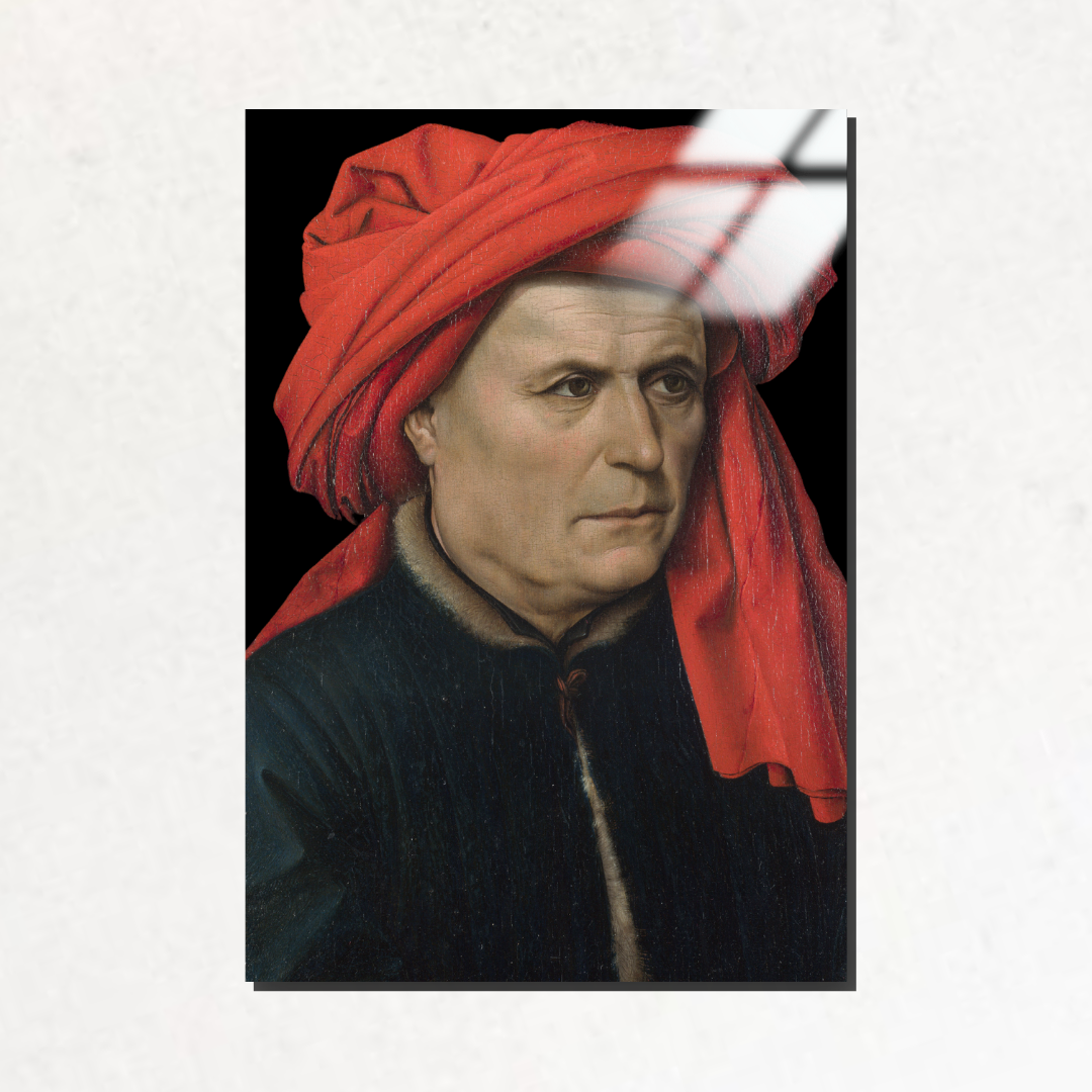 Bir Adam Portresi (Portrait of a Man) - Robert Campin - Metal Poster & Tablo
