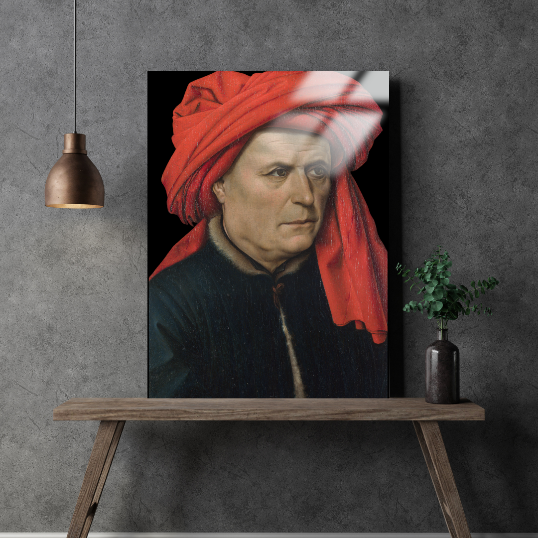 Bir Adam Portresi (Portrait of a Man) - Robert Campin - Metal Poster & Tablo