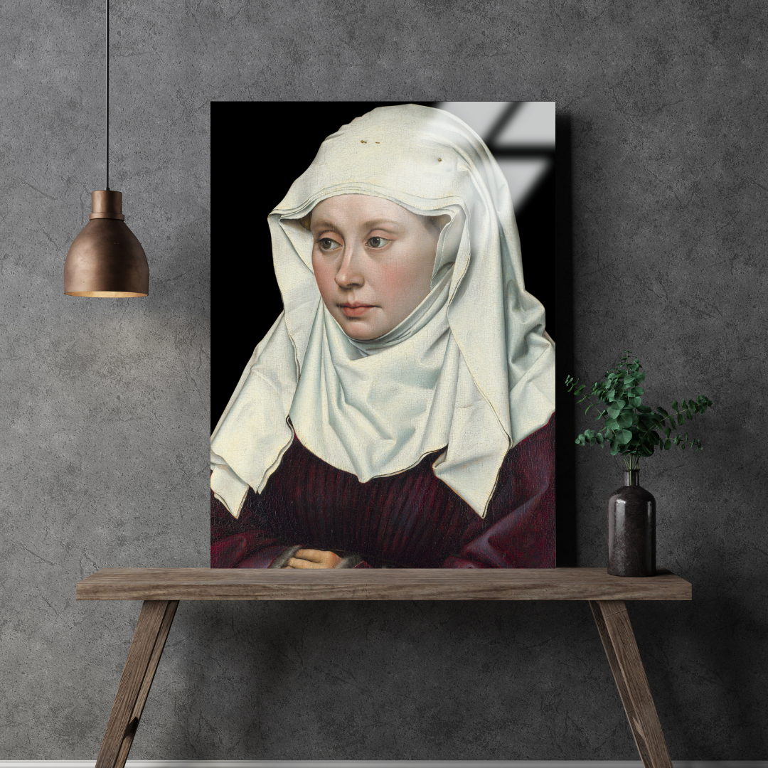 Bir Kadın Portresi (Portrait of a Woman) - Robert Campin - Metal Poster & Tablo