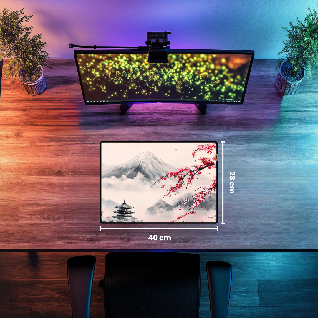 Dağ ve Kiraz Ağacı - Mouse Pad & Masa Matı