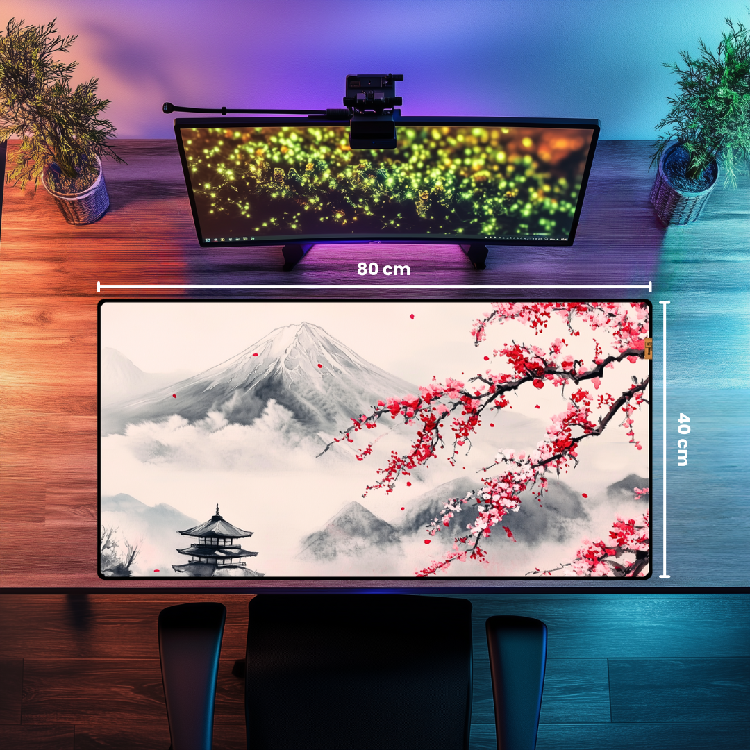 Dağ ve Kiraz Ağacı - Mouse Pad & Masa Matı
