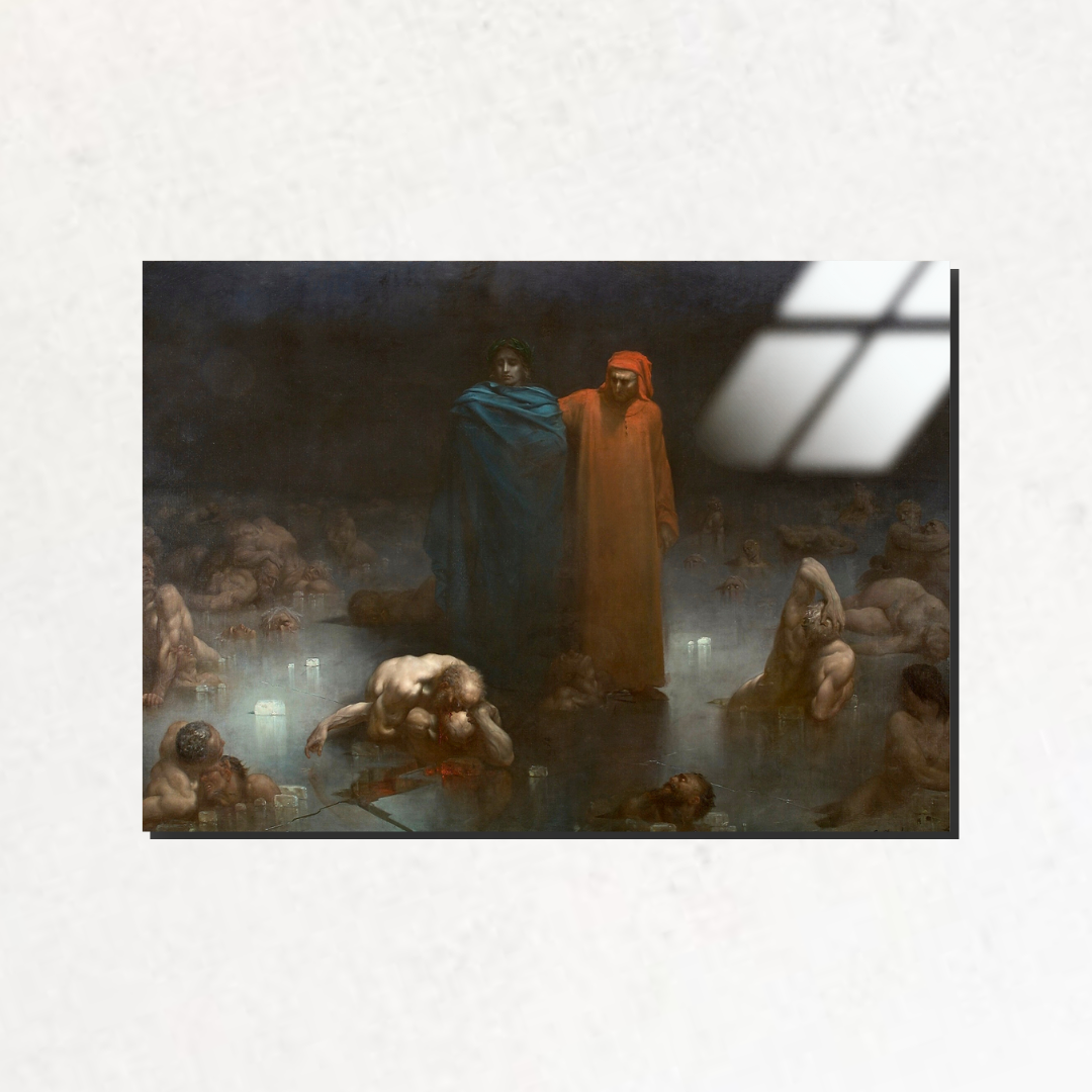 Dante ve Virgil Cehennem'in Dokuzuncu Katında (Dante and Virgil in the Ninth Circle of Hell) - Gustave Doré - Metal Poster & Tablo