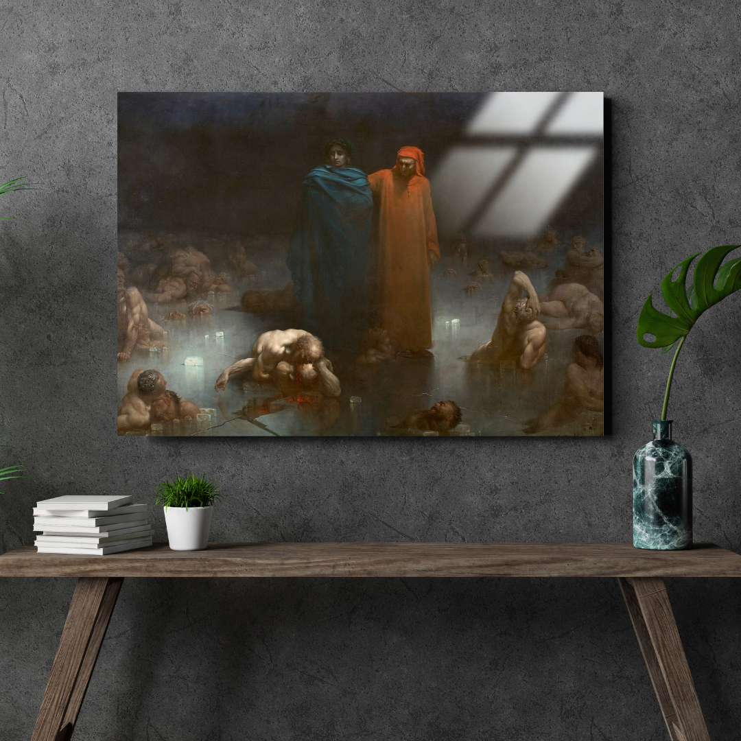 Dante ve Virgil Cehennem'in Dokuzuncu Katında (Dante and Virgil in the Ninth Circle of Hell) - Gustave Doré - Metal Poster & Tablo