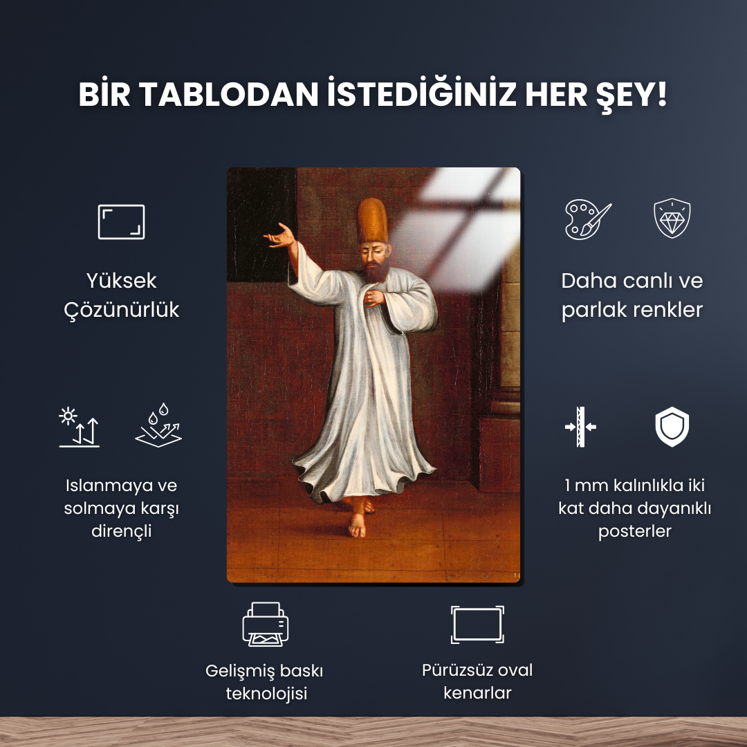 Derviş (Dervish) - Jean-Baptiste Vanmour - Metal Poster & Tablo
