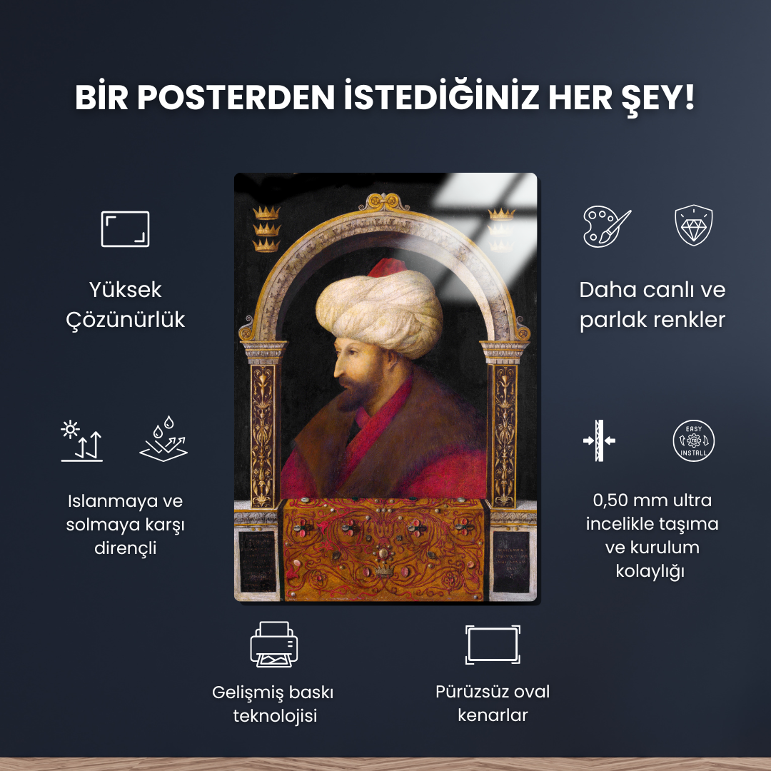 Fatih Sultan Mehmet Han (The Sultan Mehmet II) - Gentile Bellini - Metal Poster & Tablo