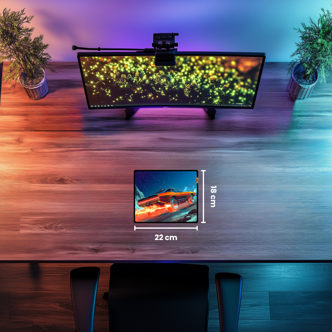 Fire and Car - Mouse Pad & Masa Matı