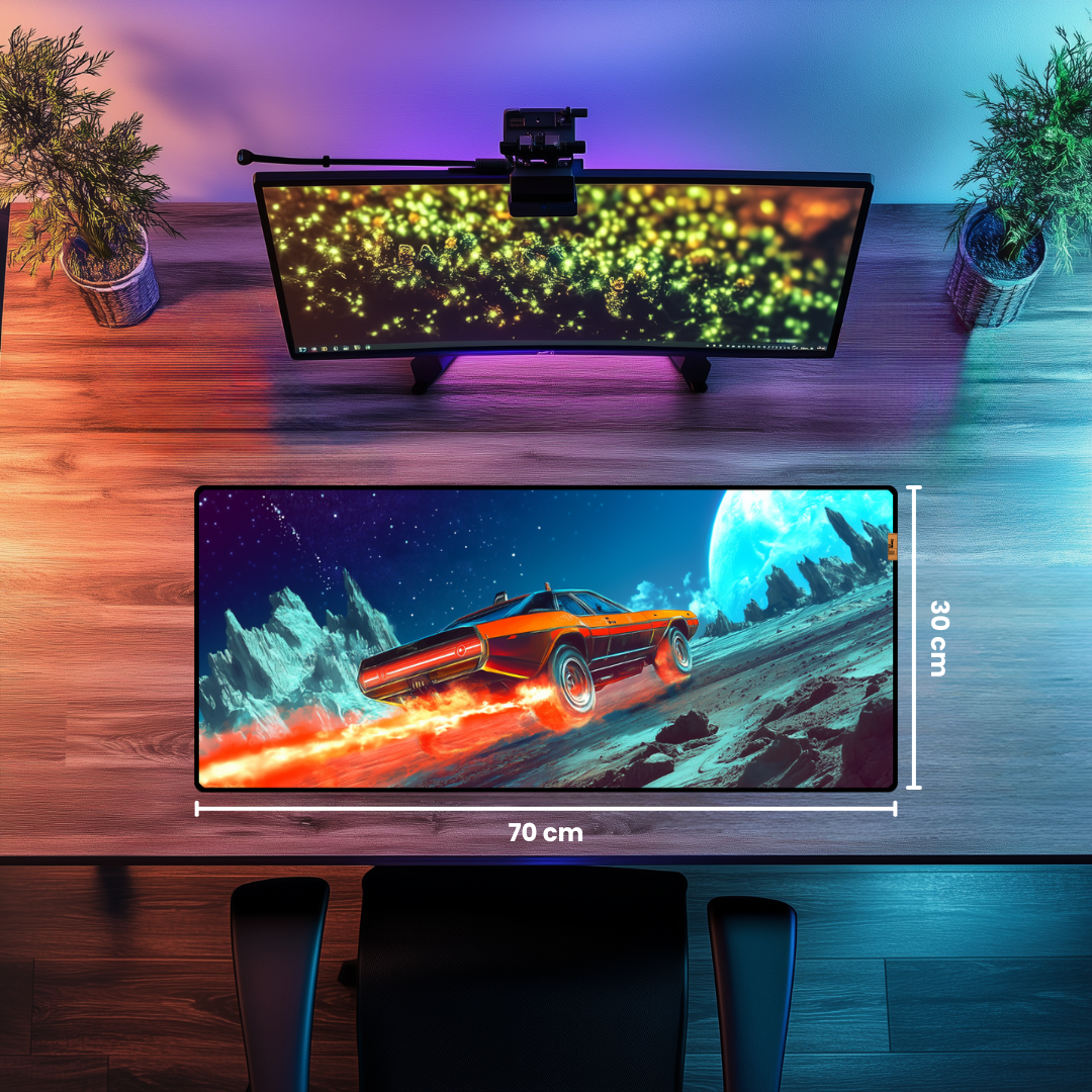 Fire and Car - Mouse Pad & Masa Matı