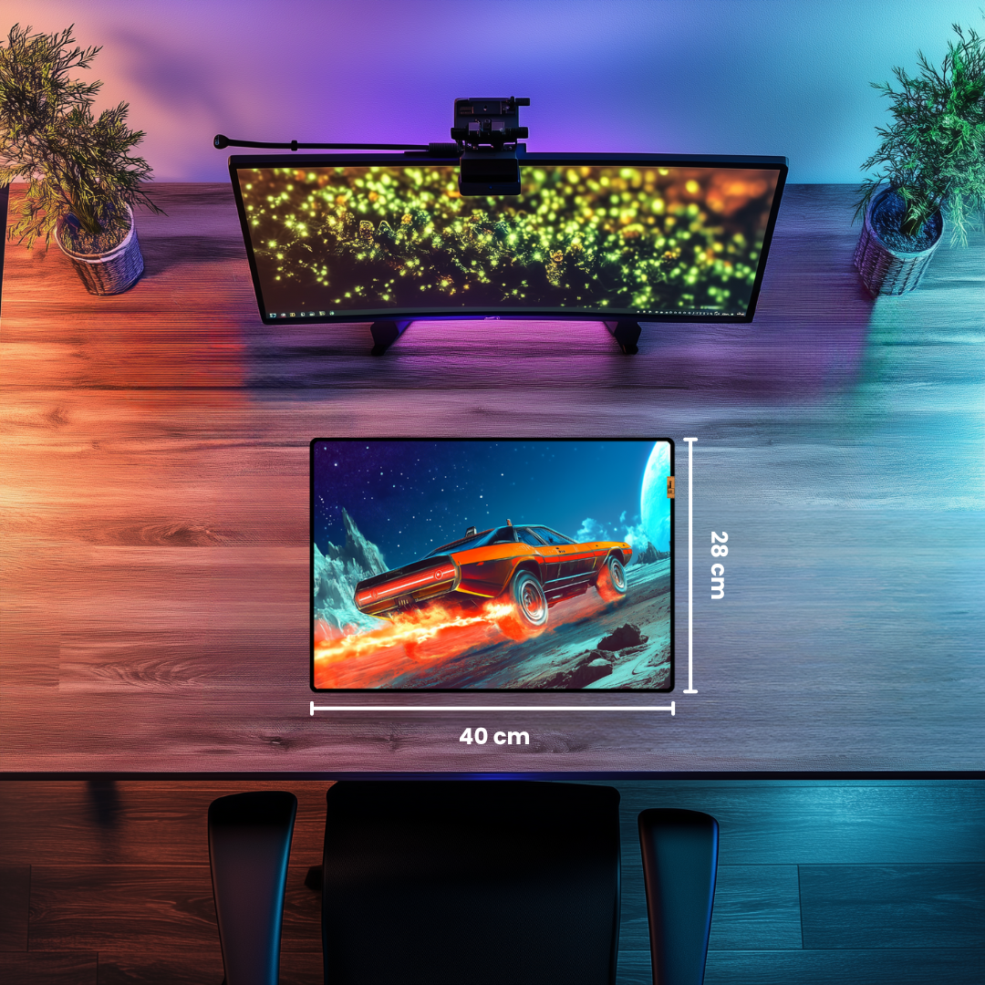 Fire and Car - Mouse Pad & Masa Matı