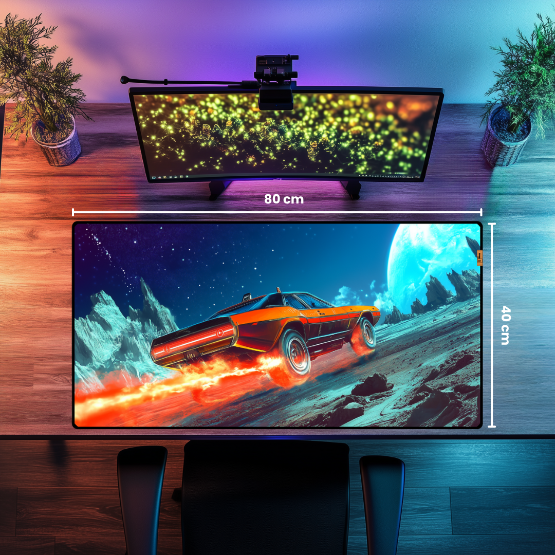 Fire and Car - Mouse Pad & Masa Matı