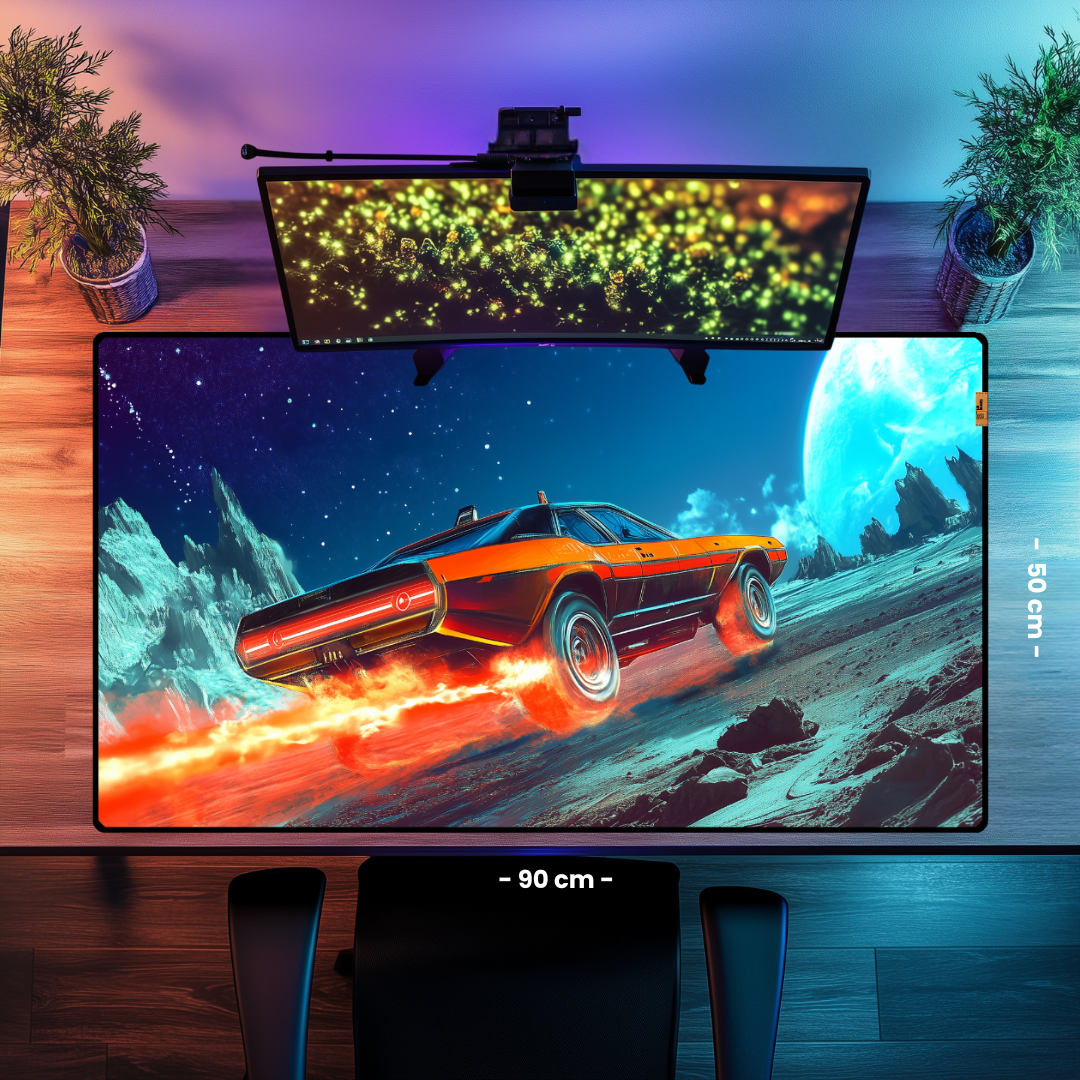 Fire and Car - Mouse Pad & Masa Matı